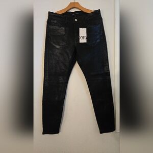 Zara Sleek Black Denim Pants